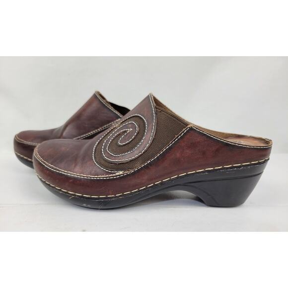 L'Artiste Spring Step Brown Vanessa Leather Clog Spiral Swirl Women's EU 35 US 4 - Picture 2 of 7